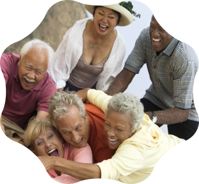 Residents laughing together